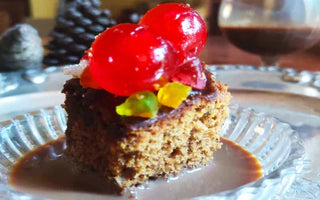 CHOCOLATE LIQUOR SPONGE CAKE WITH NUTS & FRUITS